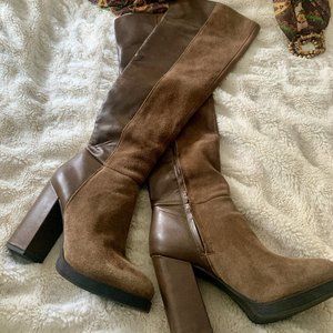 Sam Edelman Circus OTK Thigh High Brown Suede Leather Boot - size 8.5-9